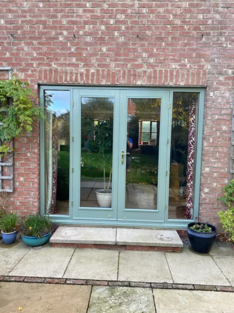 Hardwood French doors — Bespoke double doors — North Yorkshire. Handcrafted timber by Bailey Hague Joinery, Yorkshire.