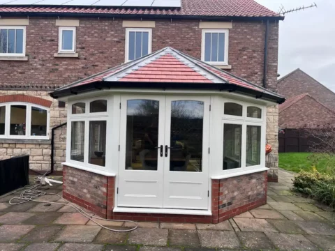 Hardwood conservatory — Conservatory doors — York. Handcrafted timber by Bailey Hague Joinery, Yorkshire.