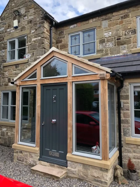 Entrance & Porch — Door and porch — Leeds. Handcrafted timber by Bailey Hague Joinery, Yorkshire.