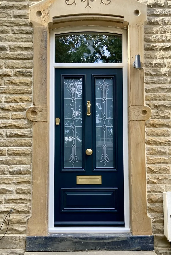 Victorian & Etched Glass — Leaded glass door — Yorkshire. Handcrafted timber by Bailey Hague Joinery, Yorkshire.