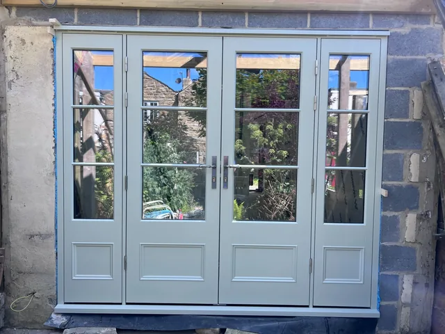 Sage French doors with sidelights, Ripon