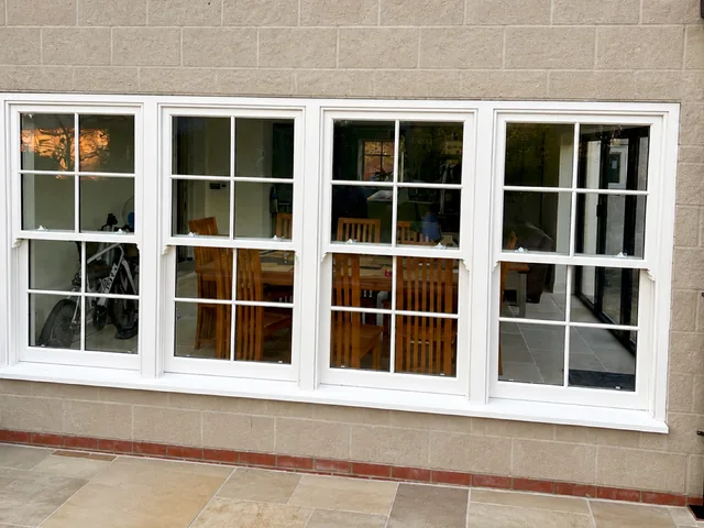 Four-section sash window in Yorkshire stone, Ripon