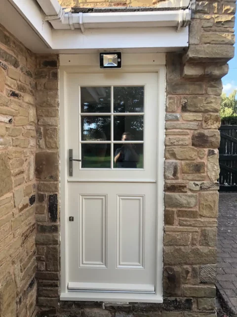 Georgian Bar — Hardwood stable door — Harrogate. Handcrafted timber by Bailey Hague Joinery, Yorkshire.