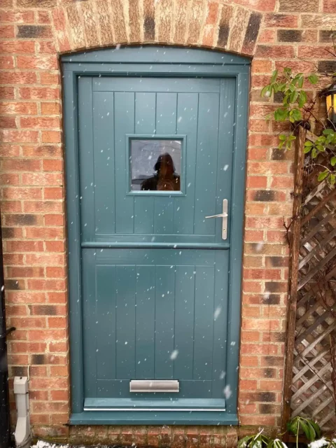 Accoya · Teal — Cottage stable door — Leeds. Handcrafted timber by Bailey Hague Joinery, Yorkshire.