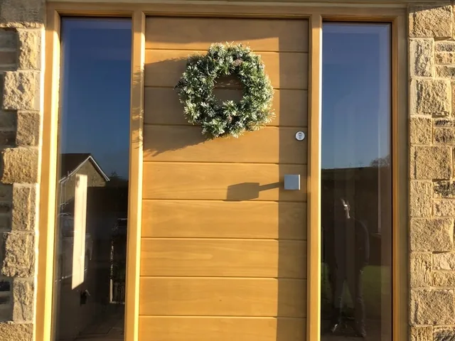 Contemporary oak door with sidelights, Wetherby